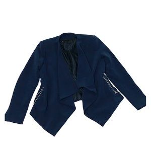 Zara Basic Navy Fitted Blazer